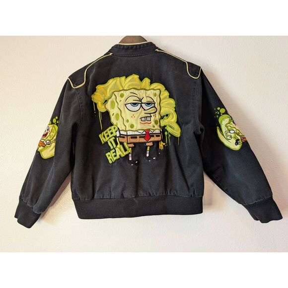 JH Design SpongeBob SquarePants Kids Jacket Nickelodeon Graphic Black - Picture 2 of 10